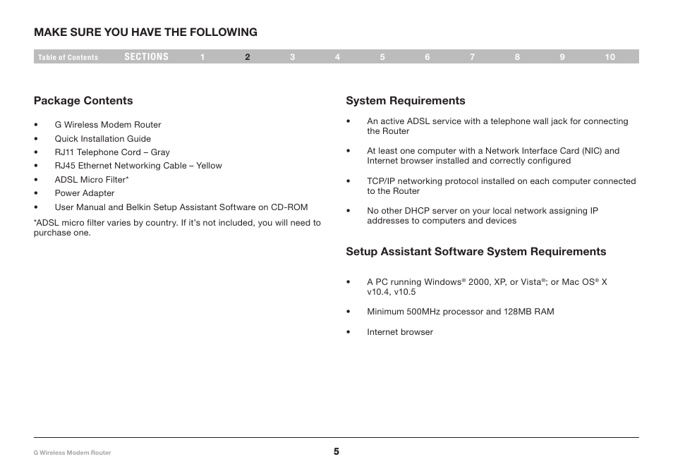 Belkin F5D7634-4A-H User Manual | Page 7 / 94