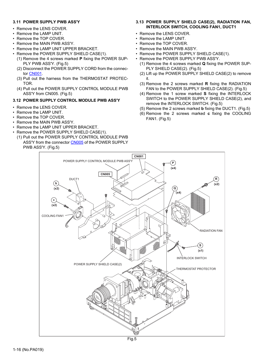 11 power supply pwb ass'y, 12 power supply control module pwb ass'y | JVC DLA-HD2KU User Manual | Page 16 / 34