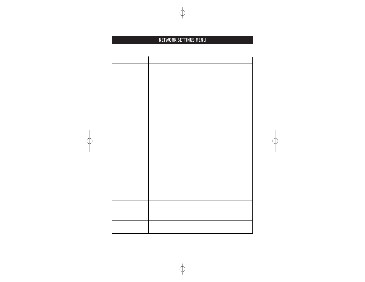 Network settings menu | Belkin F1DE101G User Manual | Page 31 / 45