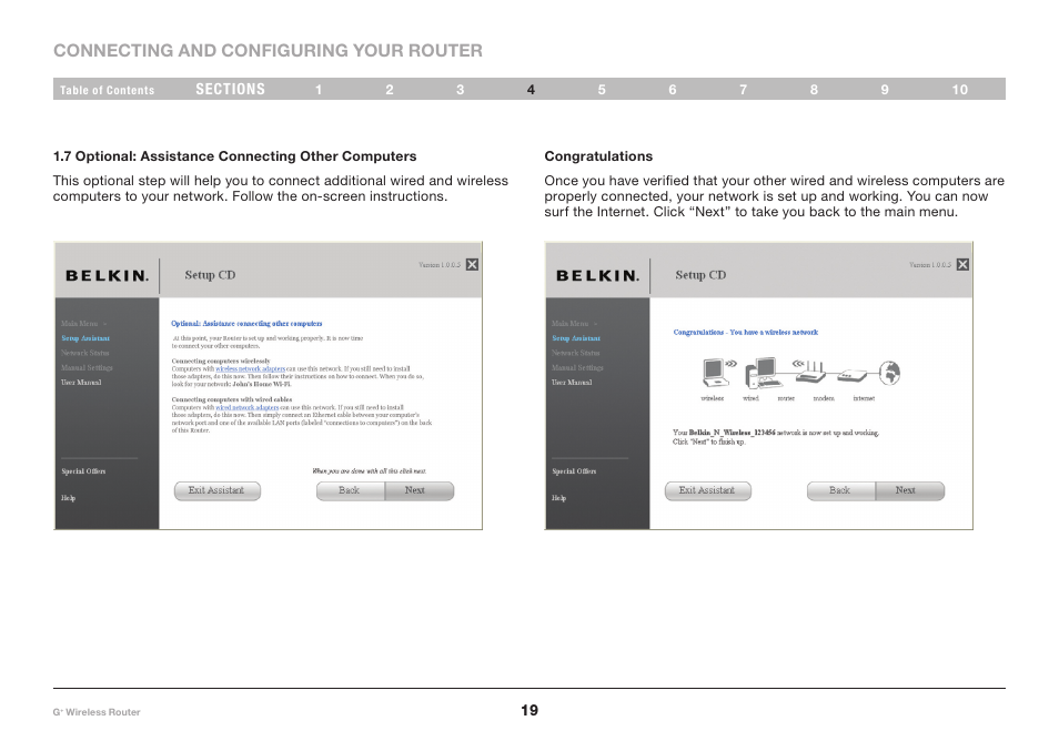 Connecting and configuring your router | Belkin PM01116-A User Manual | Page 21 / 98