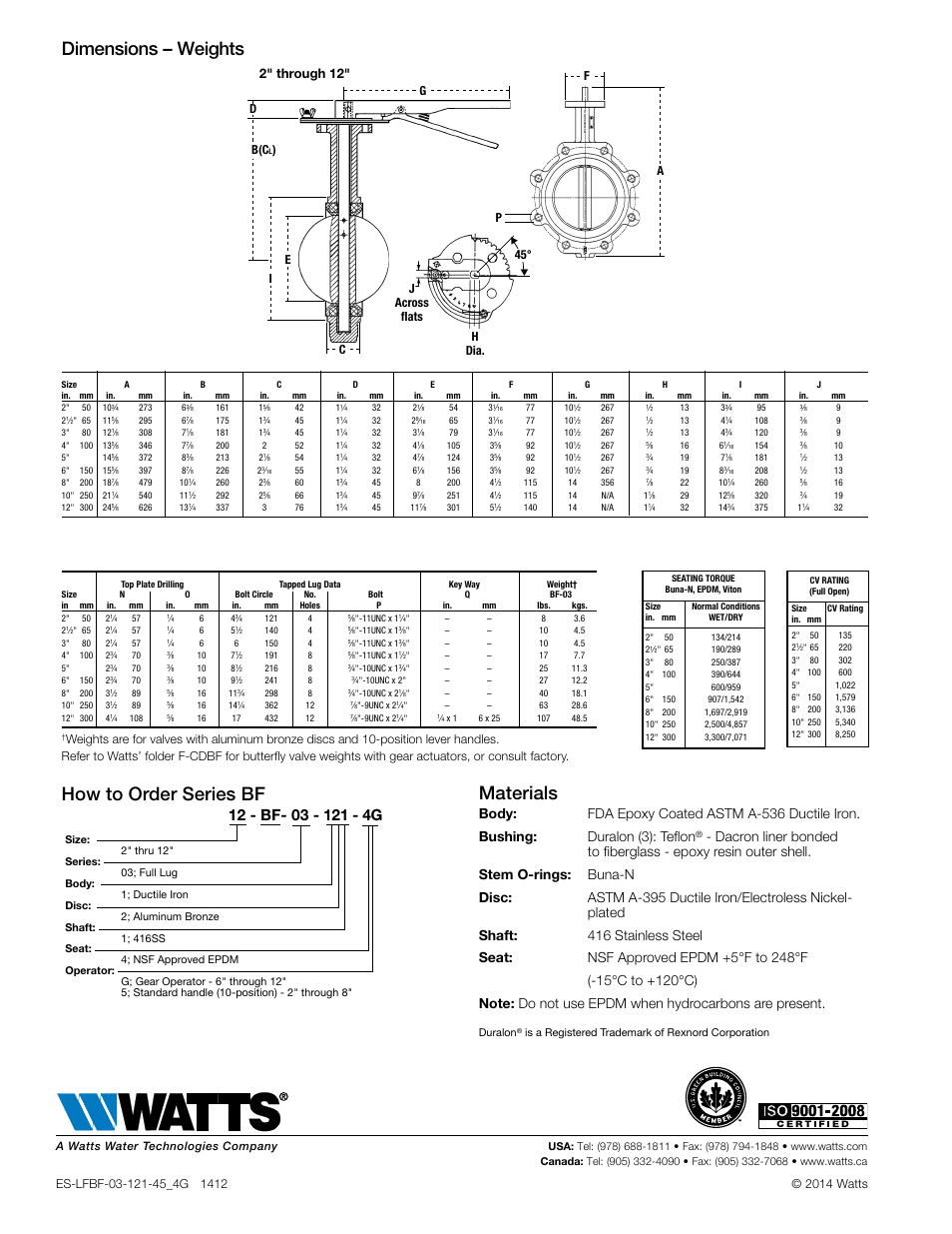 2" through 12, Ab(c | Watts BF03-121 User Manual | Page 2 / 2