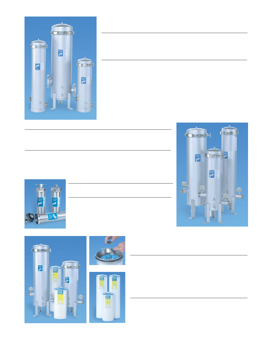 Standard multi-cartridge filter housings, Jumbo cartridge filter housings, Premium series | Watts FMPS7X4 User Manual | Page 3 / 4