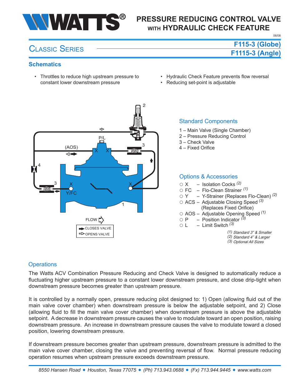 Watts F1115-3 User Manual | 7 pages