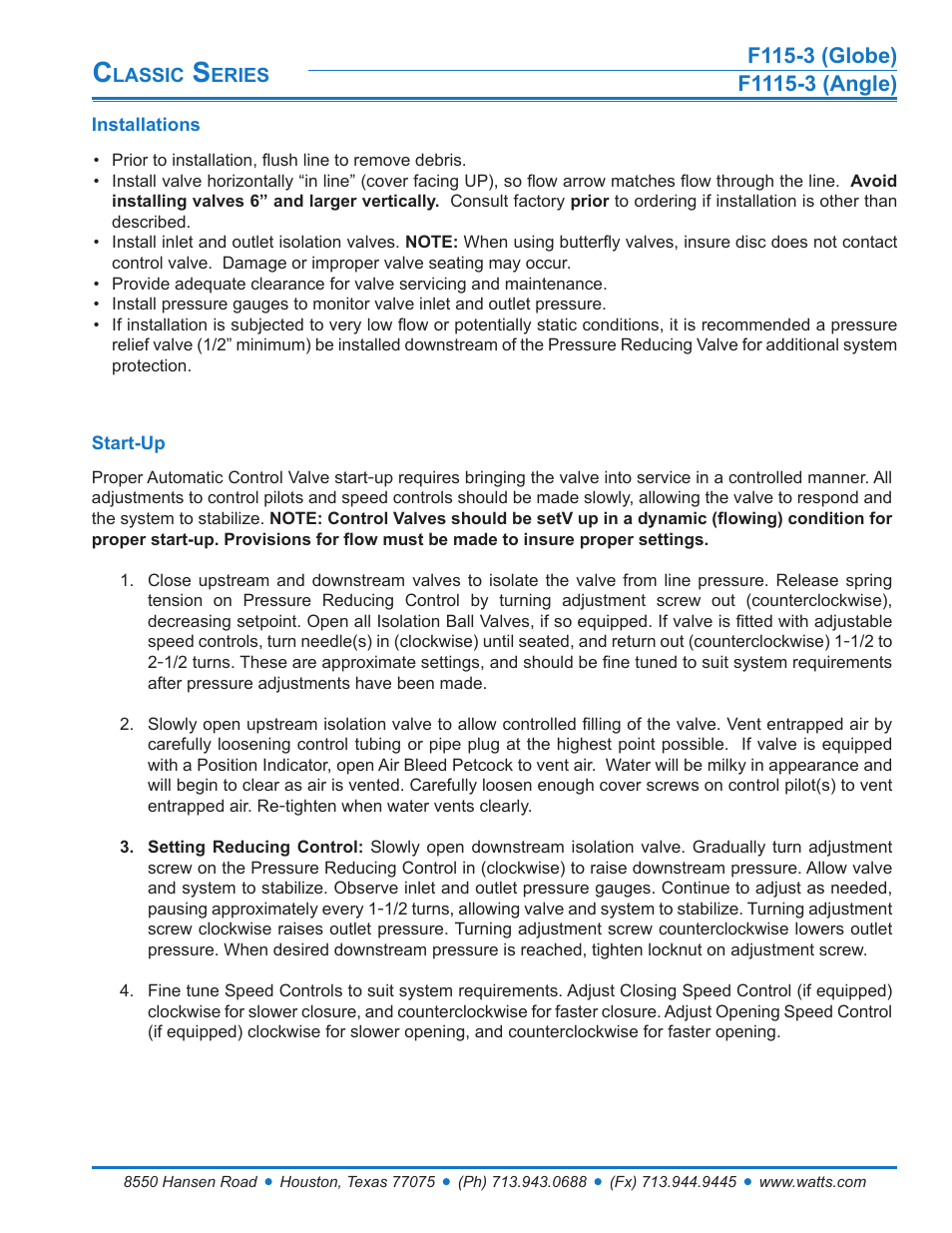 Watts F1115-3 User Manual | Page 6 / 7