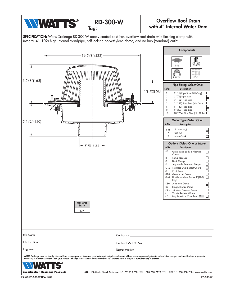 Watts RD-300-W User Manual | 1 page