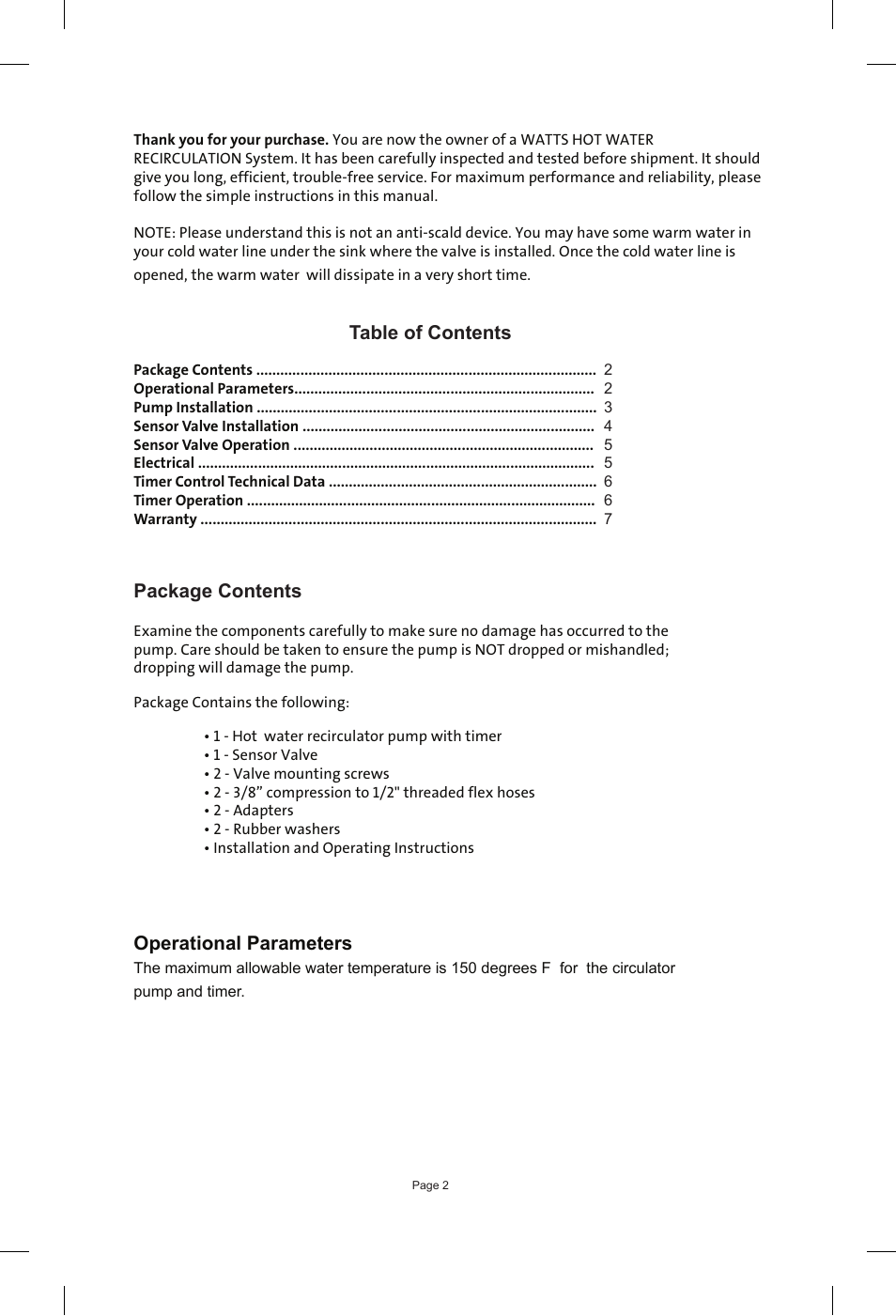 Watts 596816 User Manual | Page 2 / 8