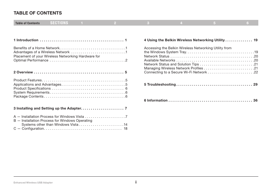 Belkin Enhanced Wireless USB Adapter 8820-00050ea F6D4050 User Manual | Page 2 / 43