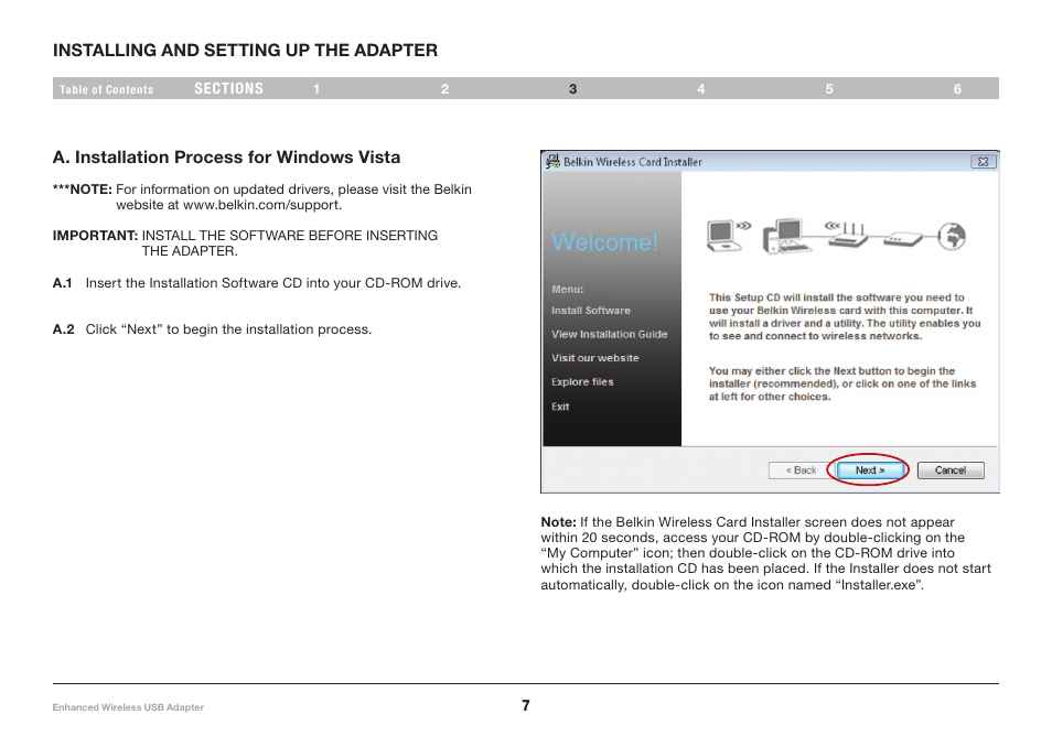 Belkin Enhanced Wireless USB Adapter 8820-00050ea F6D4050 User Manual | Page 9 / 43