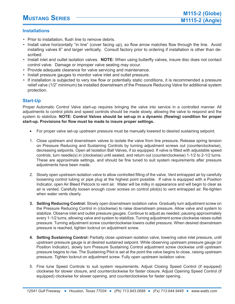 Watts M1115-2 User Manual | Page 7 / 8