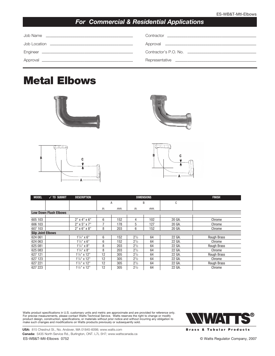 Watts 627 223 User Manual | 1 page