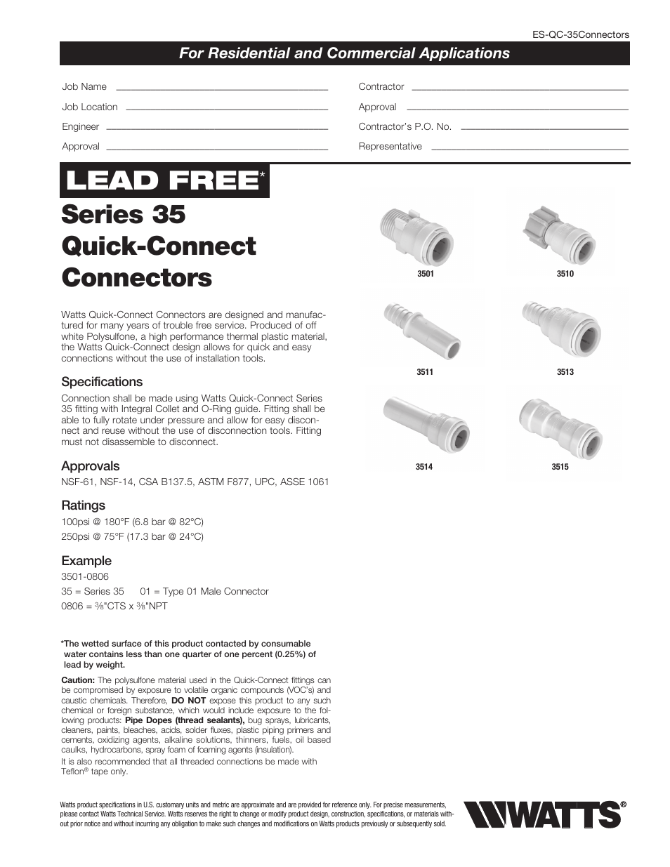 Watts 3515RB User Manual | 4 pages