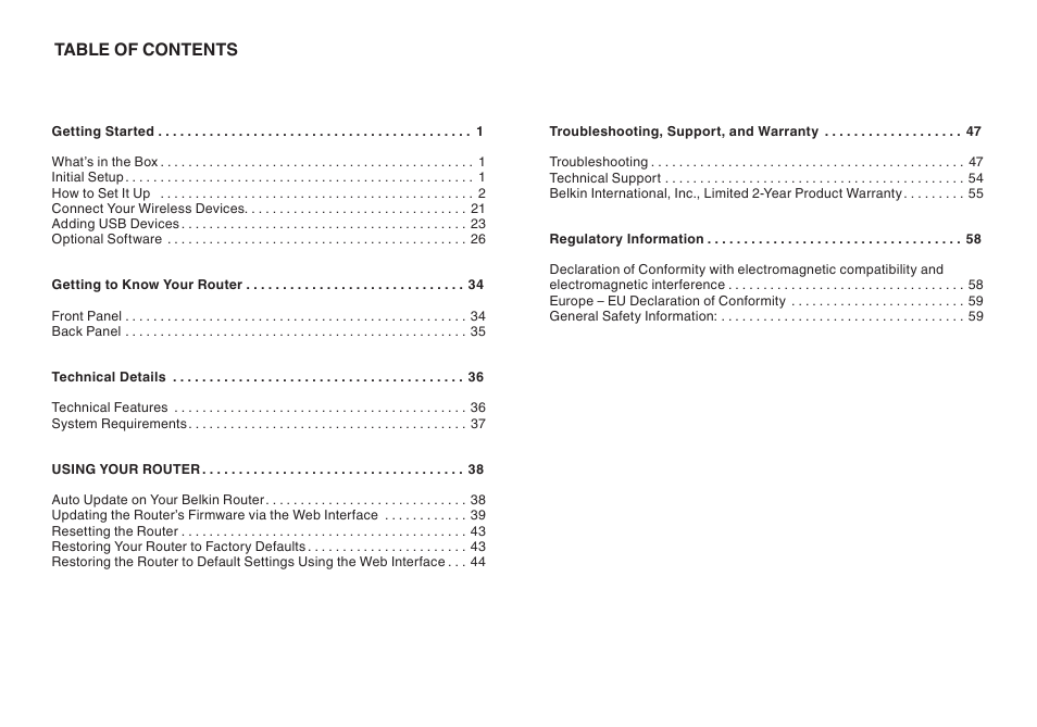 Belkin AC1800 User Manual | Page 2 / 62