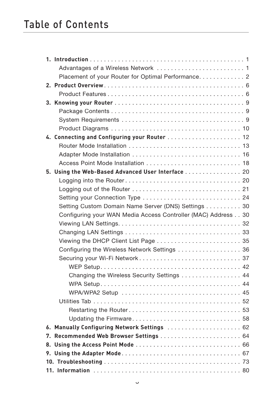 Belkin Wireless G Travel Router F5D7233 User Manual | Page 2 / 85