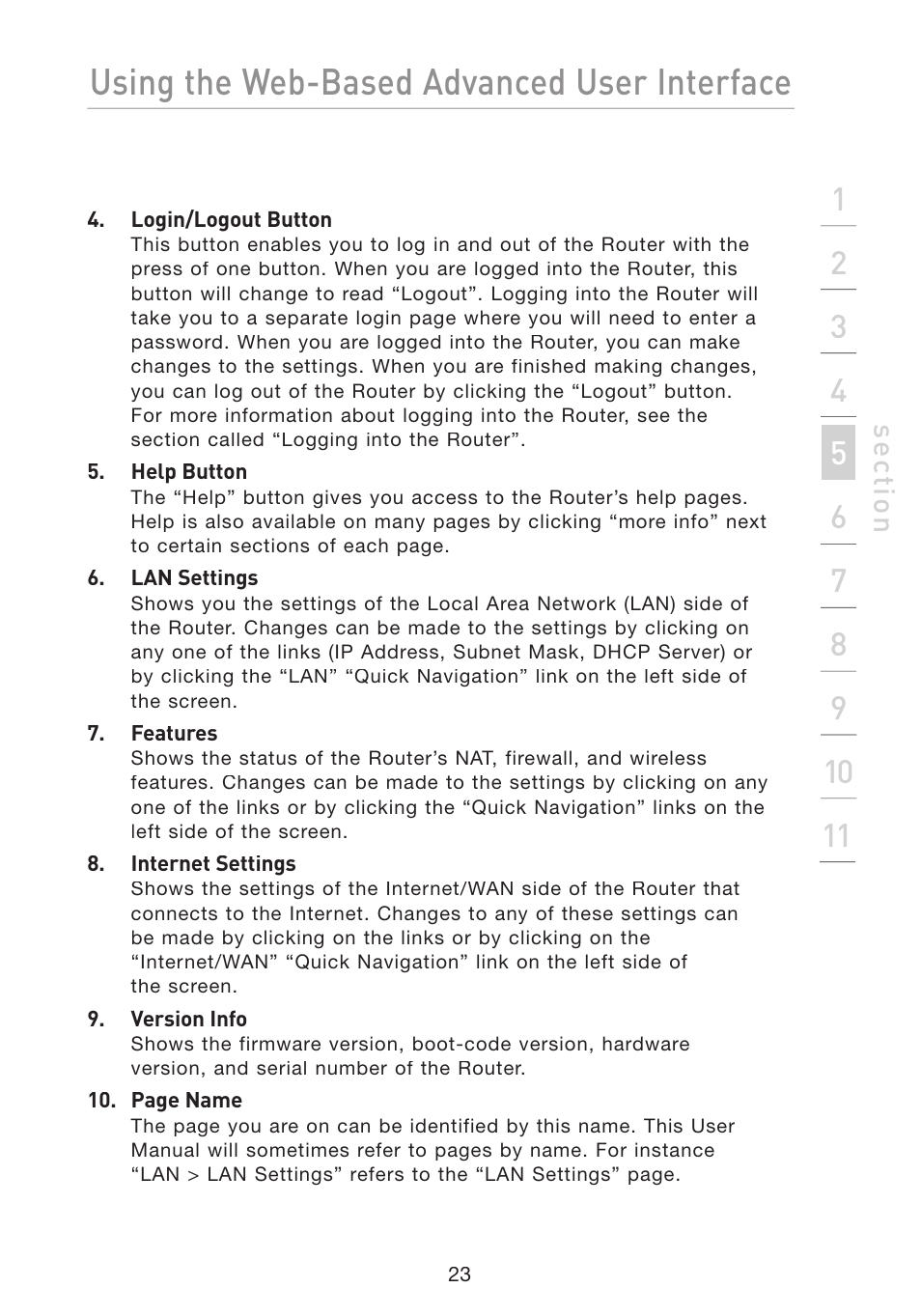 Using the web-based advanced user interface | Belkin Wireless G Travel Router F5D7233 User Manual | Page 25 / 85