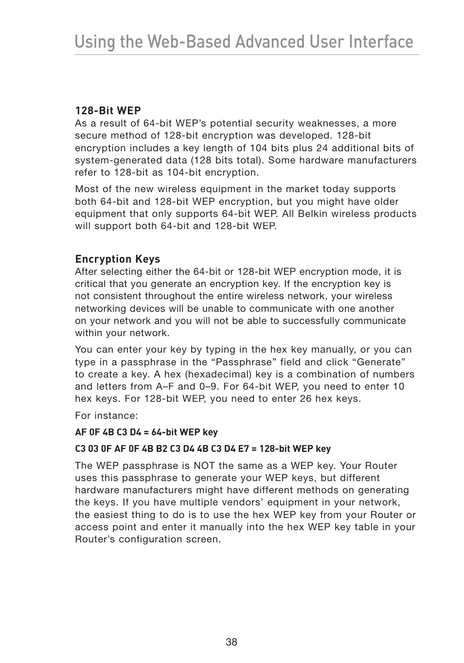 Using the web-based advanced user interface | Belkin Wireless G Travel Router F5D7233 User Manual | Page 40 / 85