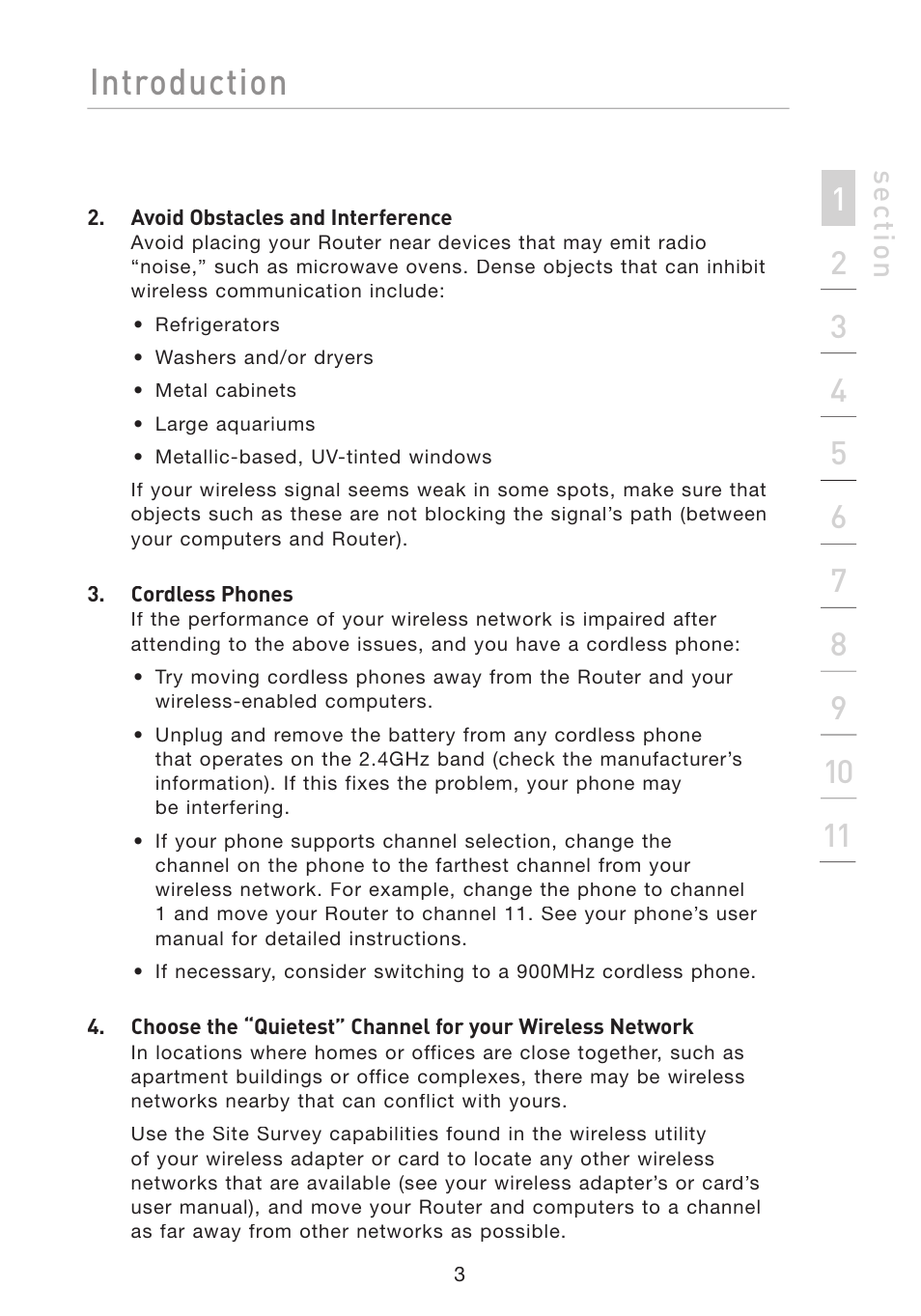 Introduction, Se ct io n | Belkin Wireless G Travel Router F5D7233 User Manual | Page 5 / 85