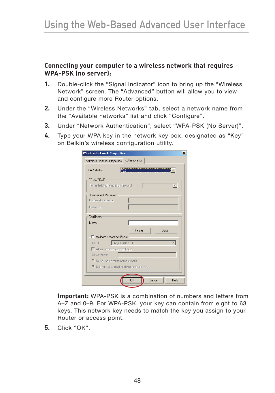 Using the web-based advanced user interface | Belkin Wireless G Travel Router F5D7233 User Manual | Page 50 / 85