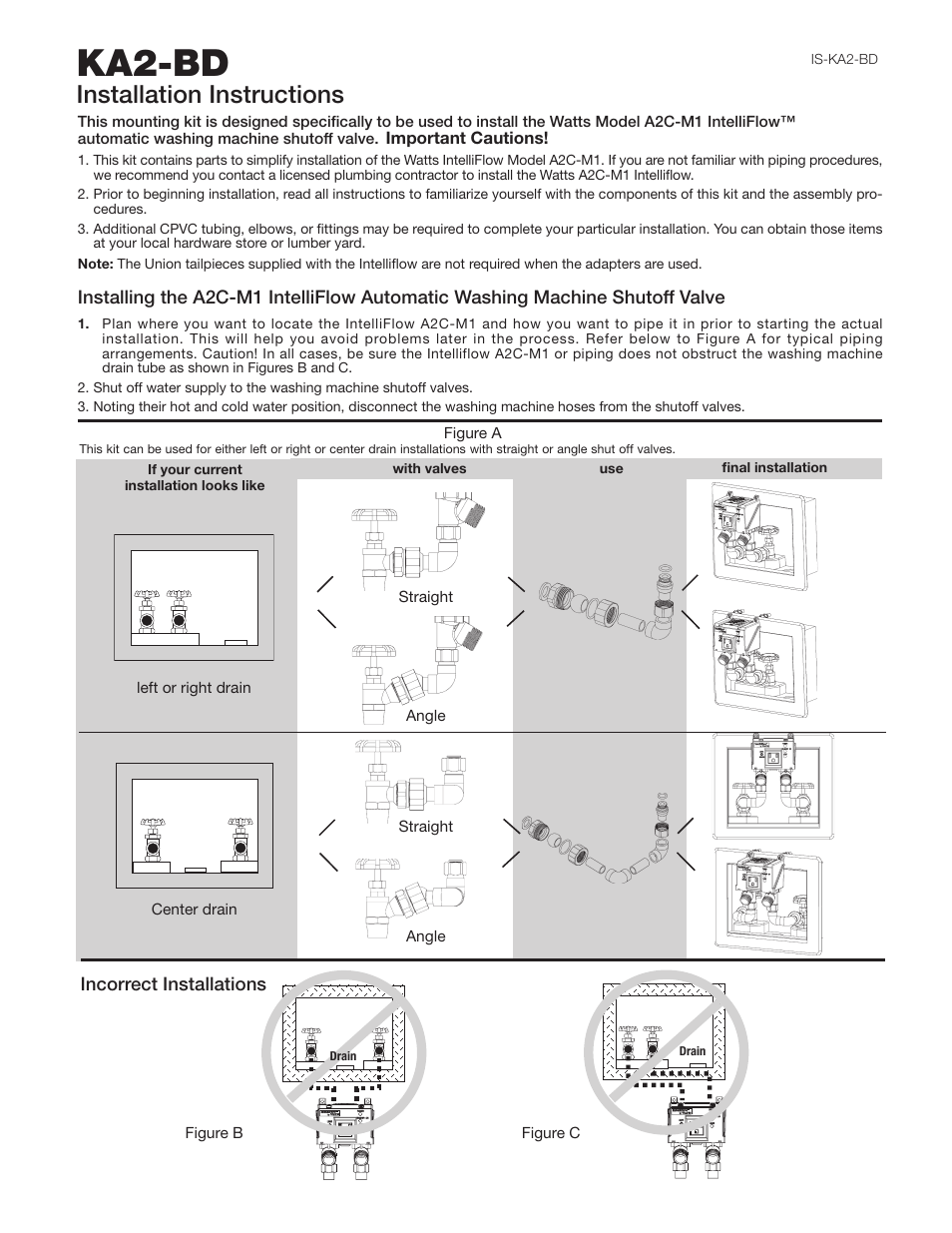 Watts KA2-BD User Manual | 2 pages