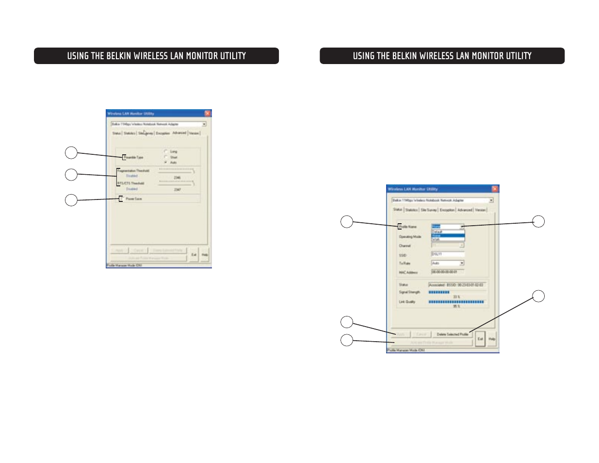 Using the belkin wireless lan monitor utility | Belkin F5D6020 User Manual | Page 11 / 15