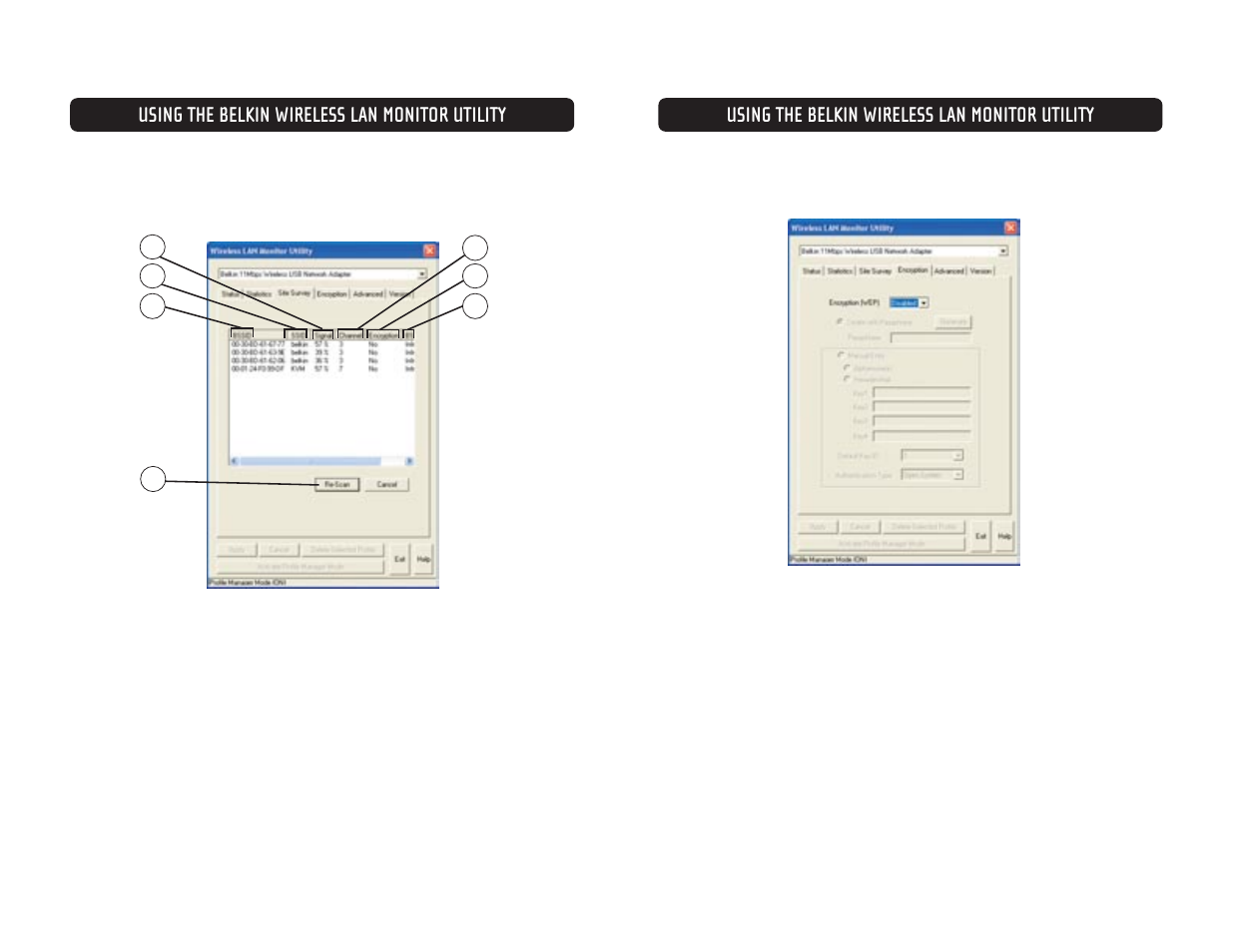 Using the belkin wireless lan monitor utility | Belkin F5D6020 User Manual | Page 9 / 15
