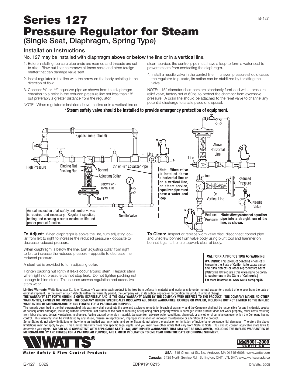 Watts F127SS User Manual | 1 page