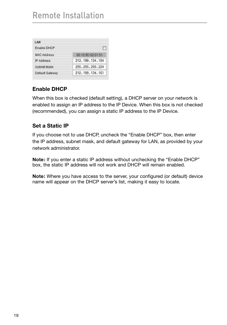 Remote installation | Belkin F1DP101M User Manual | Page 22 / 56