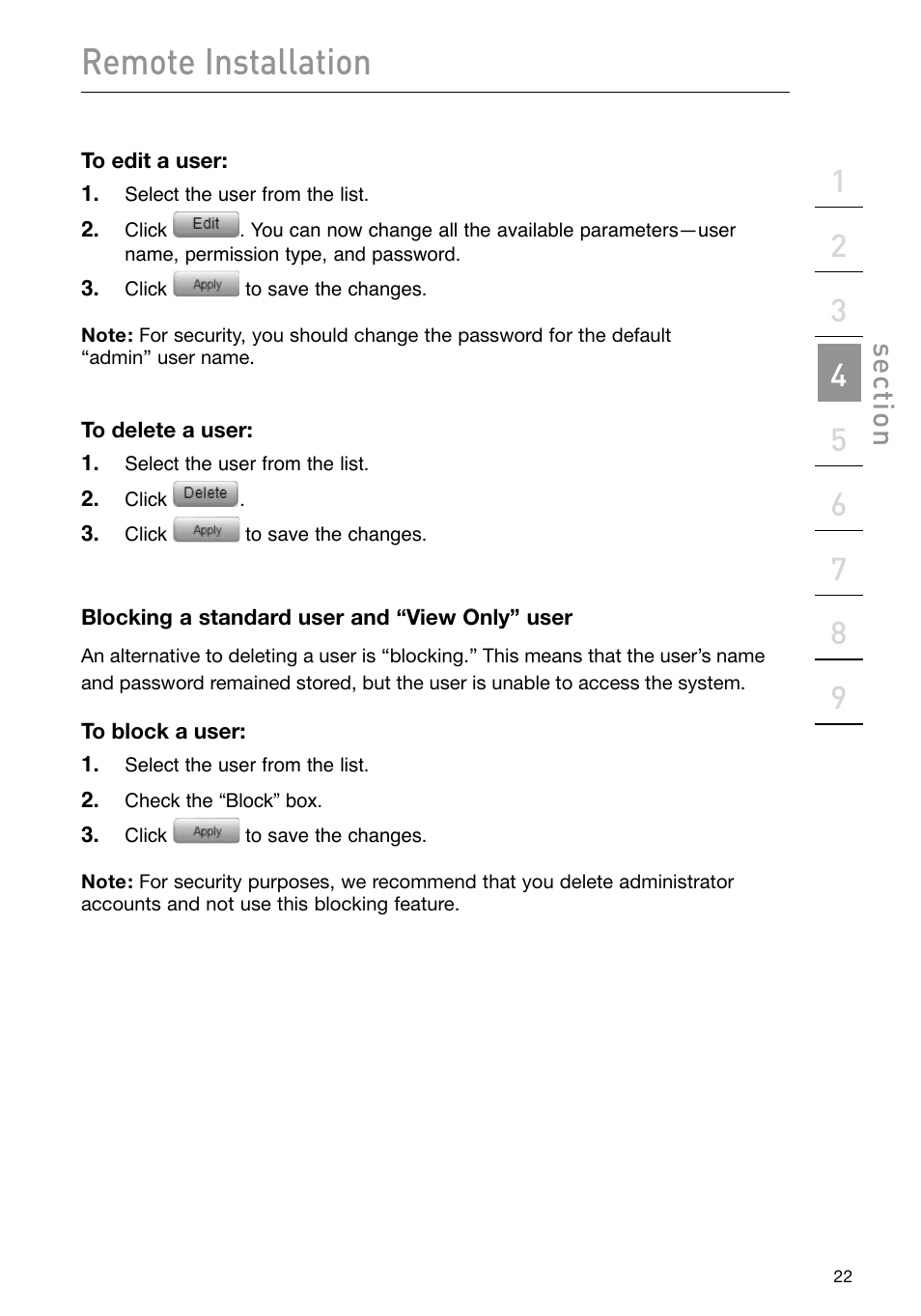 Remote installation, Se ct io n | Belkin F1DP101M User Manual | Page 25 / 56