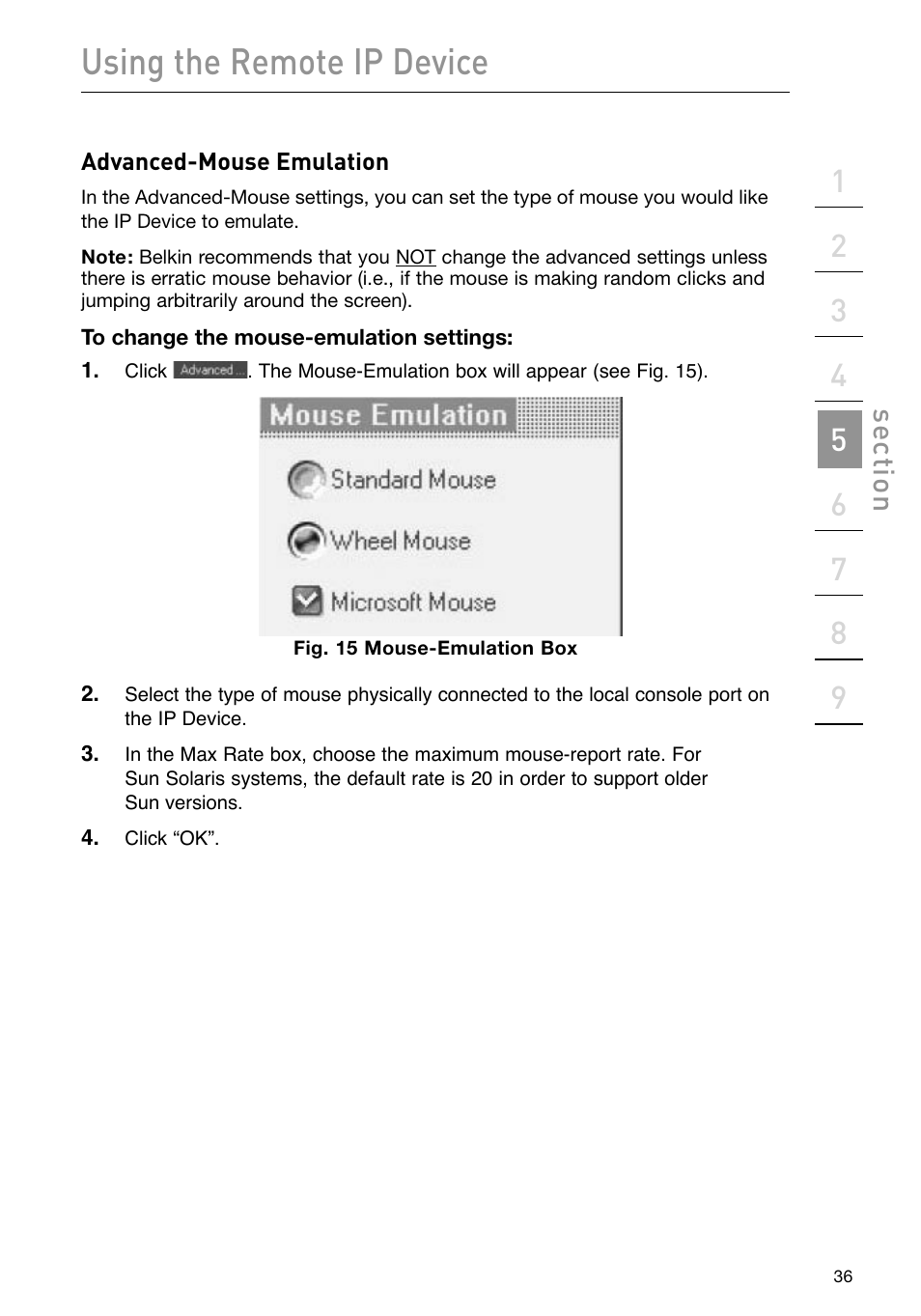 Using the remote ip device, Se ct io n | Belkin F1DP101M User Manual | Page 39 / 56