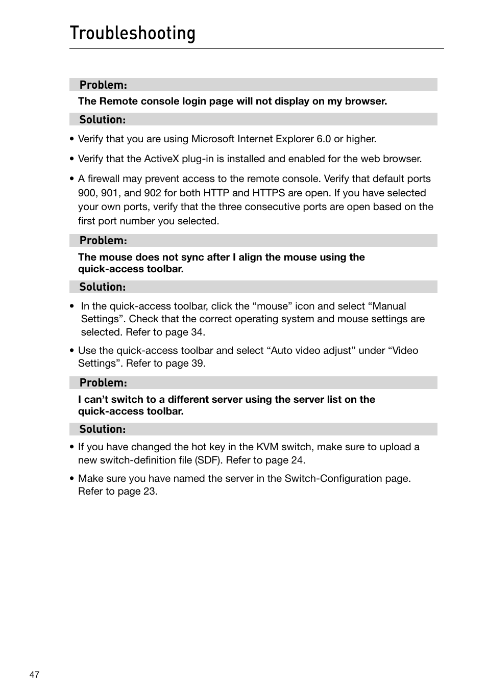 Troubleshooting | Belkin F1DP101M User Manual | Page 50 / 56