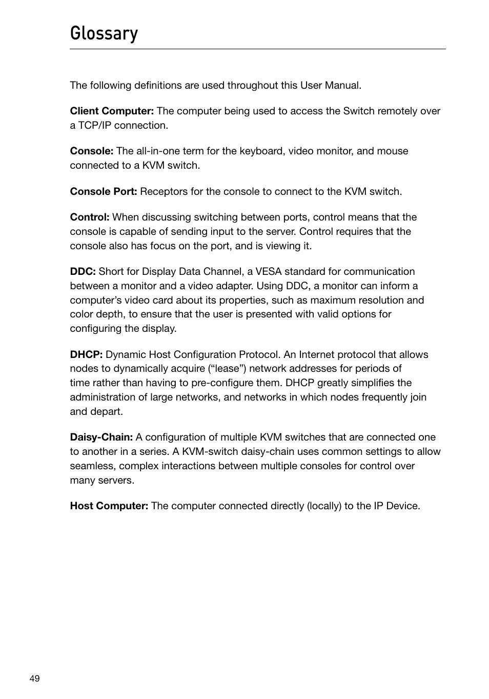 Glossary | Belkin F1DP101M User Manual | Page 52 / 56