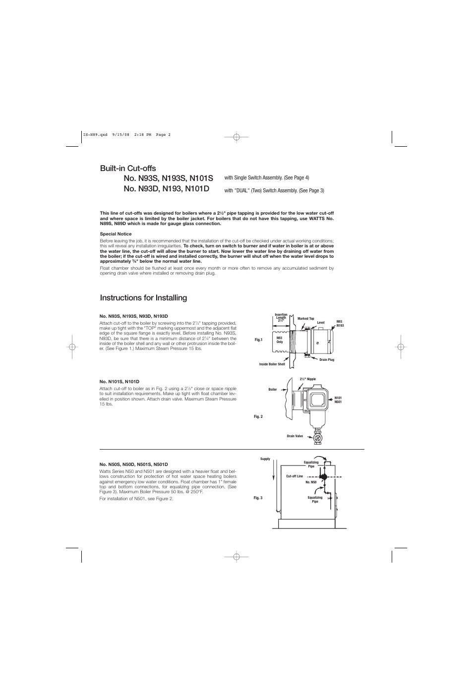 Watts SAN89 User Manual | Page 2 / 4