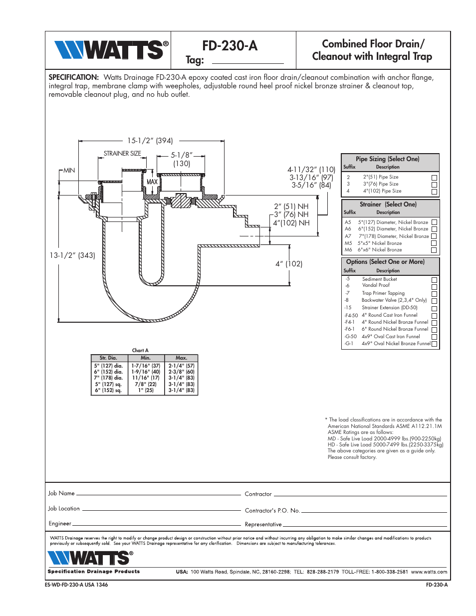 Watts FD-230-A User Manual | 1 page