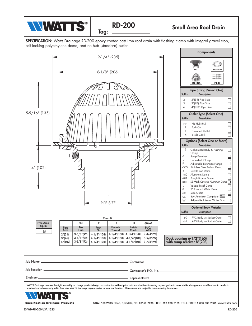 Watts RD-200 User Manual | 1 page