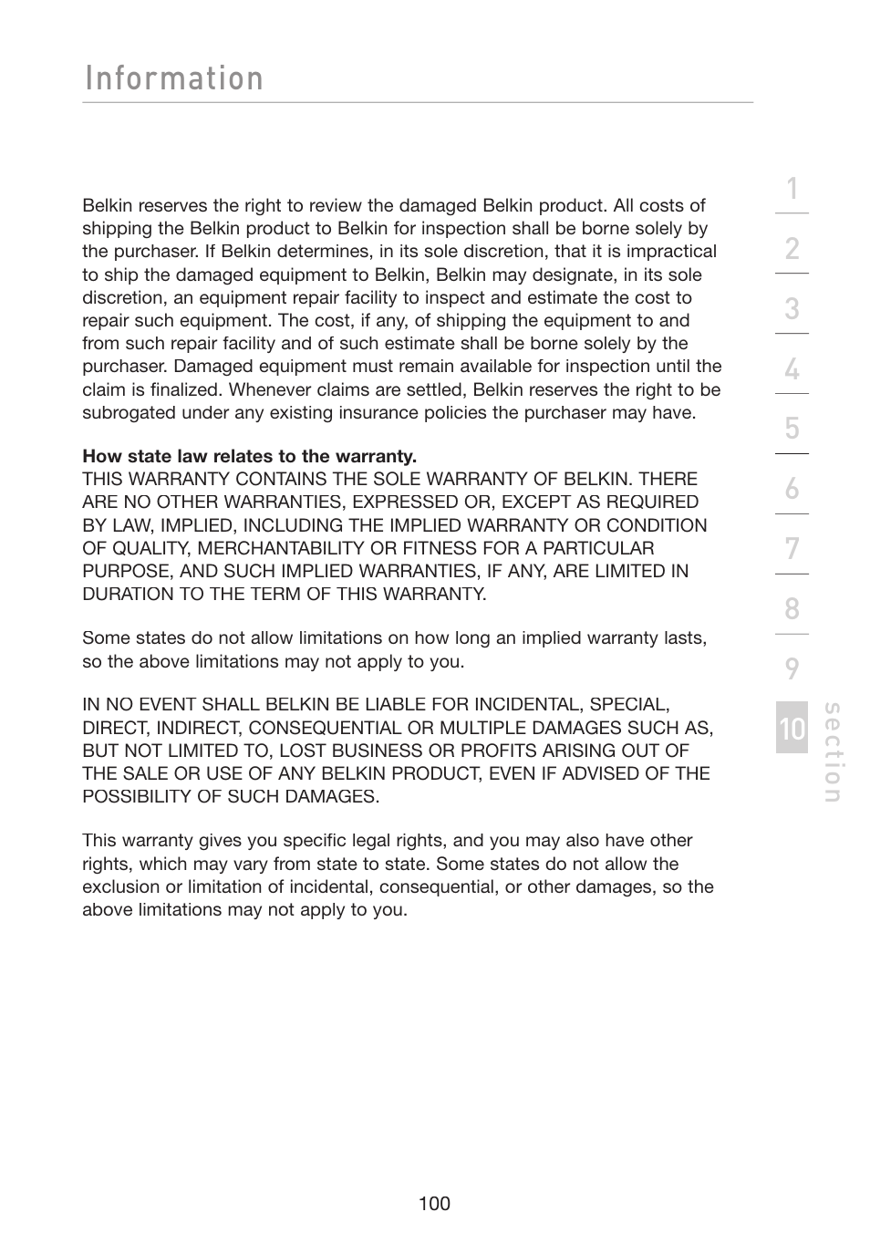 Information | Belkin F5D8233-4 User Manual | Page 103 / 104