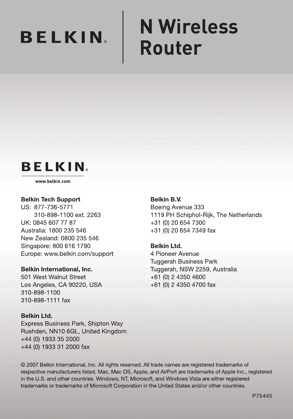 Belkin F5D8233-4 User Manual | Page 104 / 104