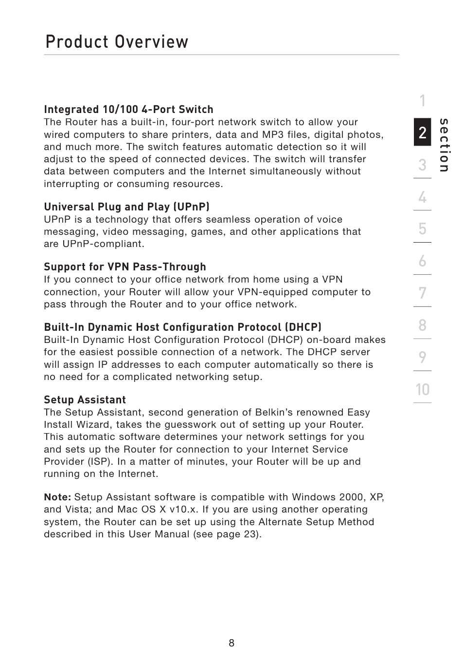 Product overview | Belkin F5D8233-4 User Manual | Page 11 / 104