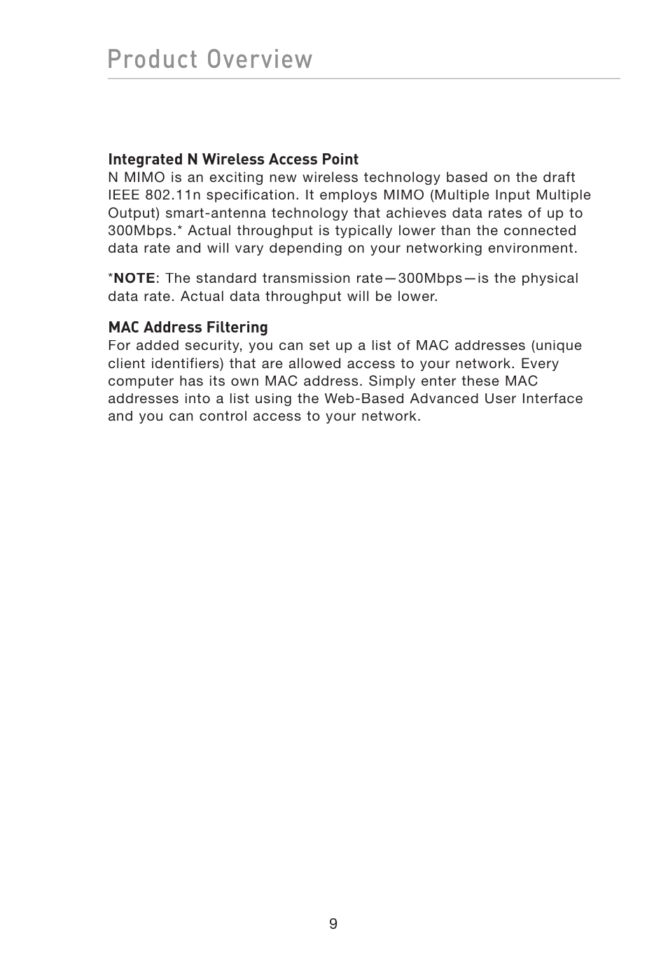 Product overview | Belkin F5D8233-4 User Manual | Page 12 / 104