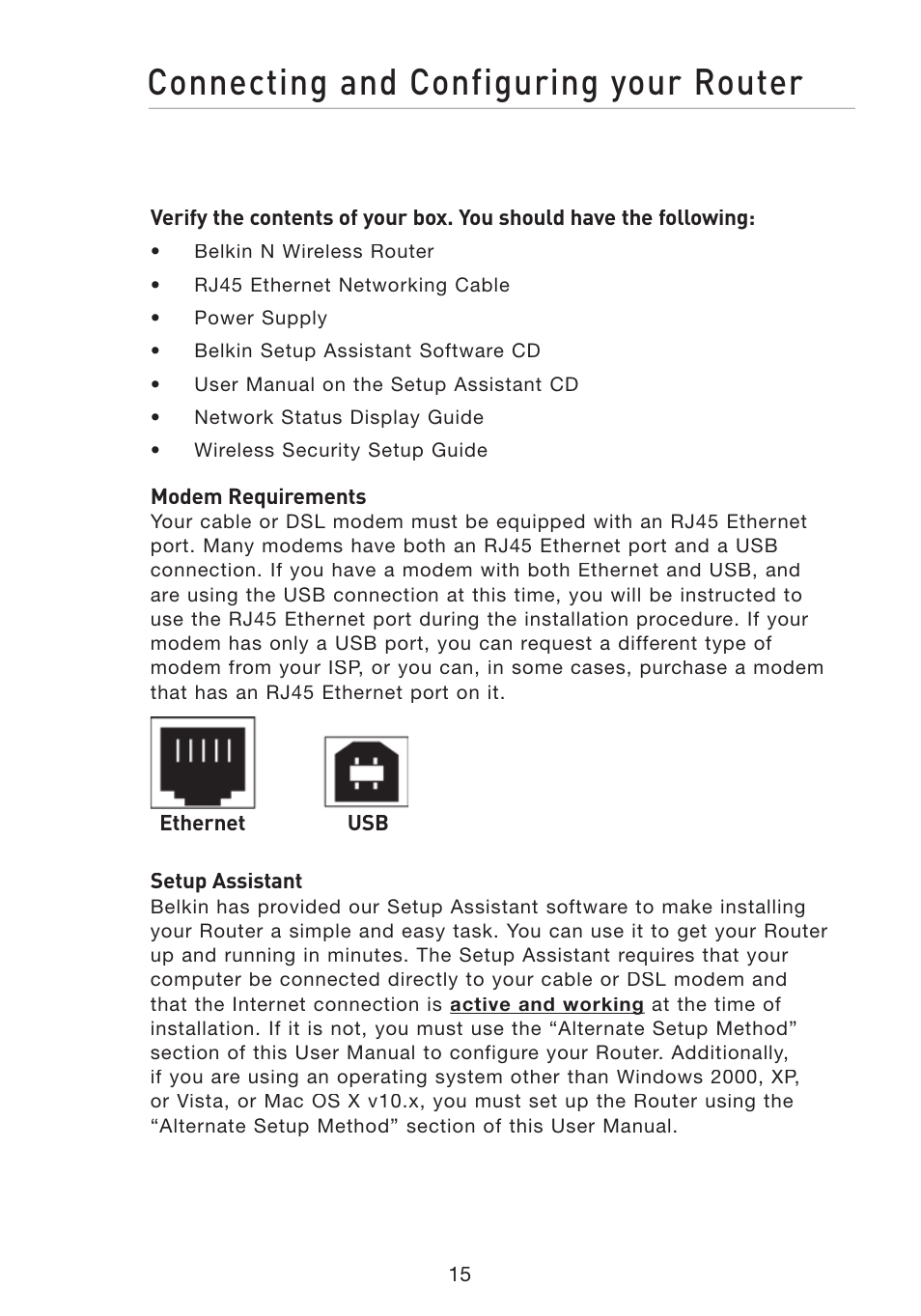 Connecting and configuring your router | Belkin F5D8233-4 User Manual | Page 18 / 104