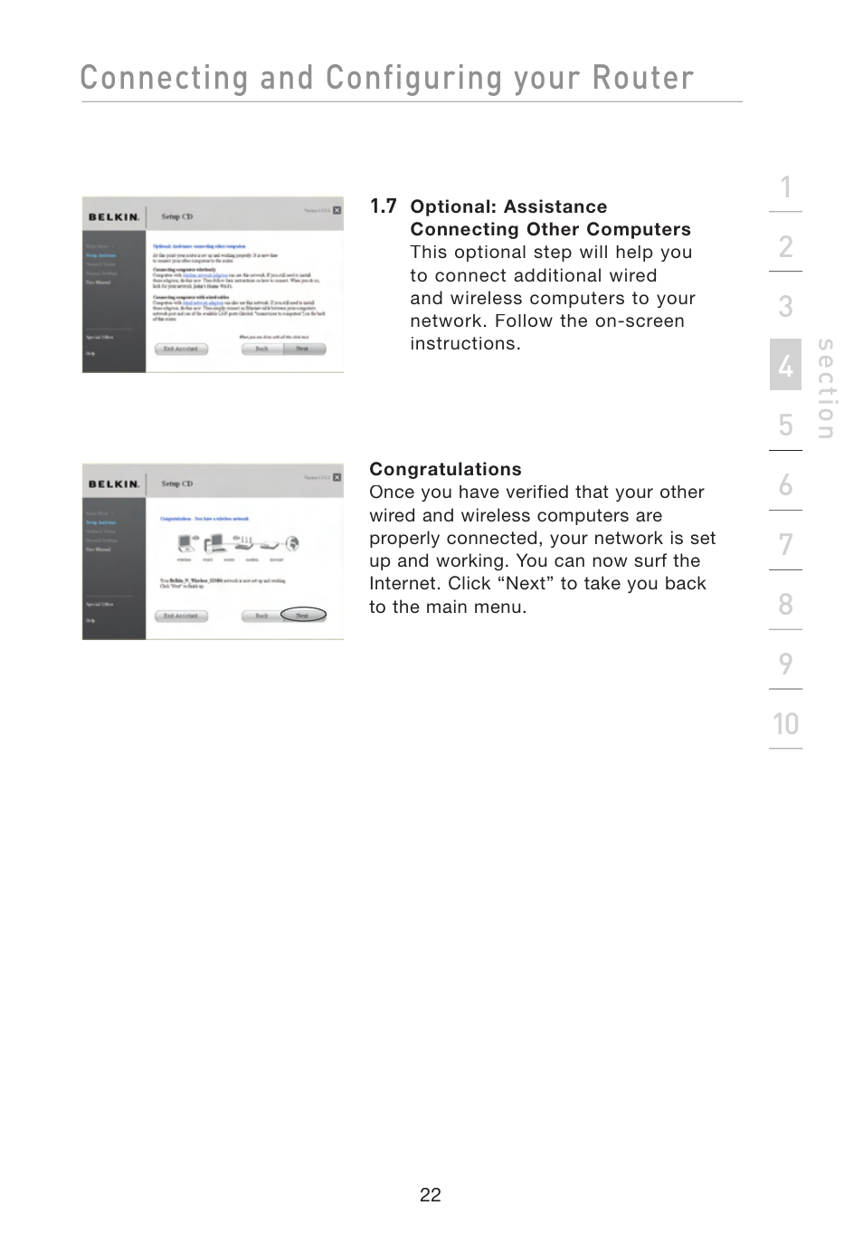 Connecting and configuring your router | Belkin F5D8233-4 User Manual | Page 25 / 104