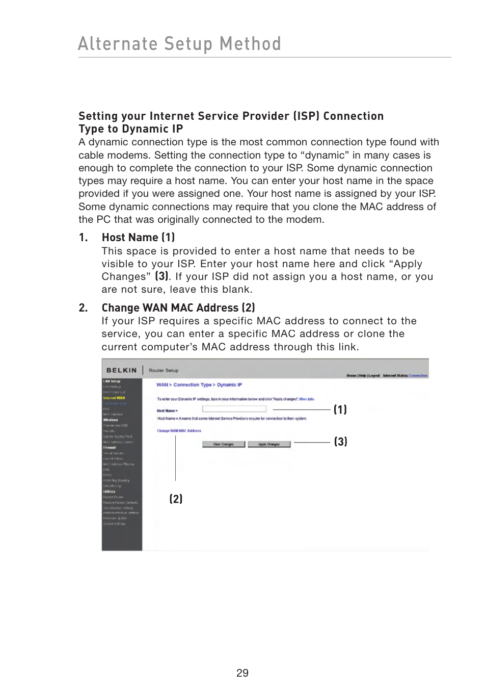 Alternate setup method | Belkin F5D8233-4 User Manual | Page 32 / 104