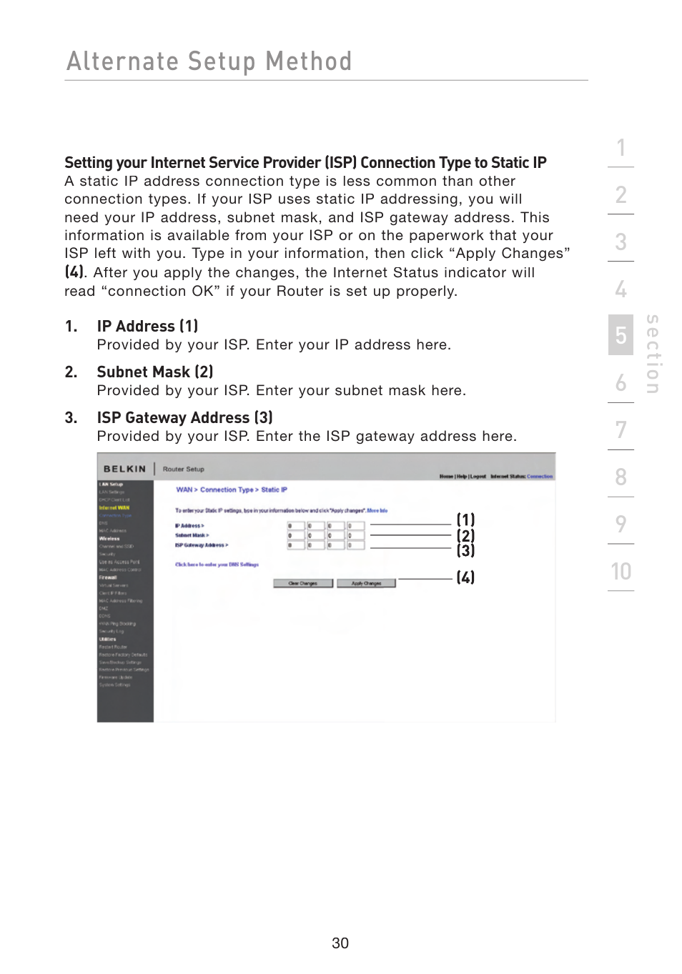 Alternate setup method | Belkin F5D8233-4 User Manual | Page 33 / 104