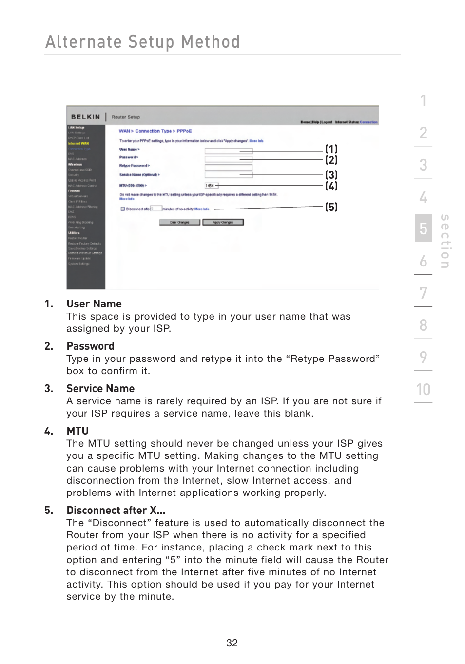 Alternate setup method | Belkin F5D8233-4 User Manual | Page 35 / 104