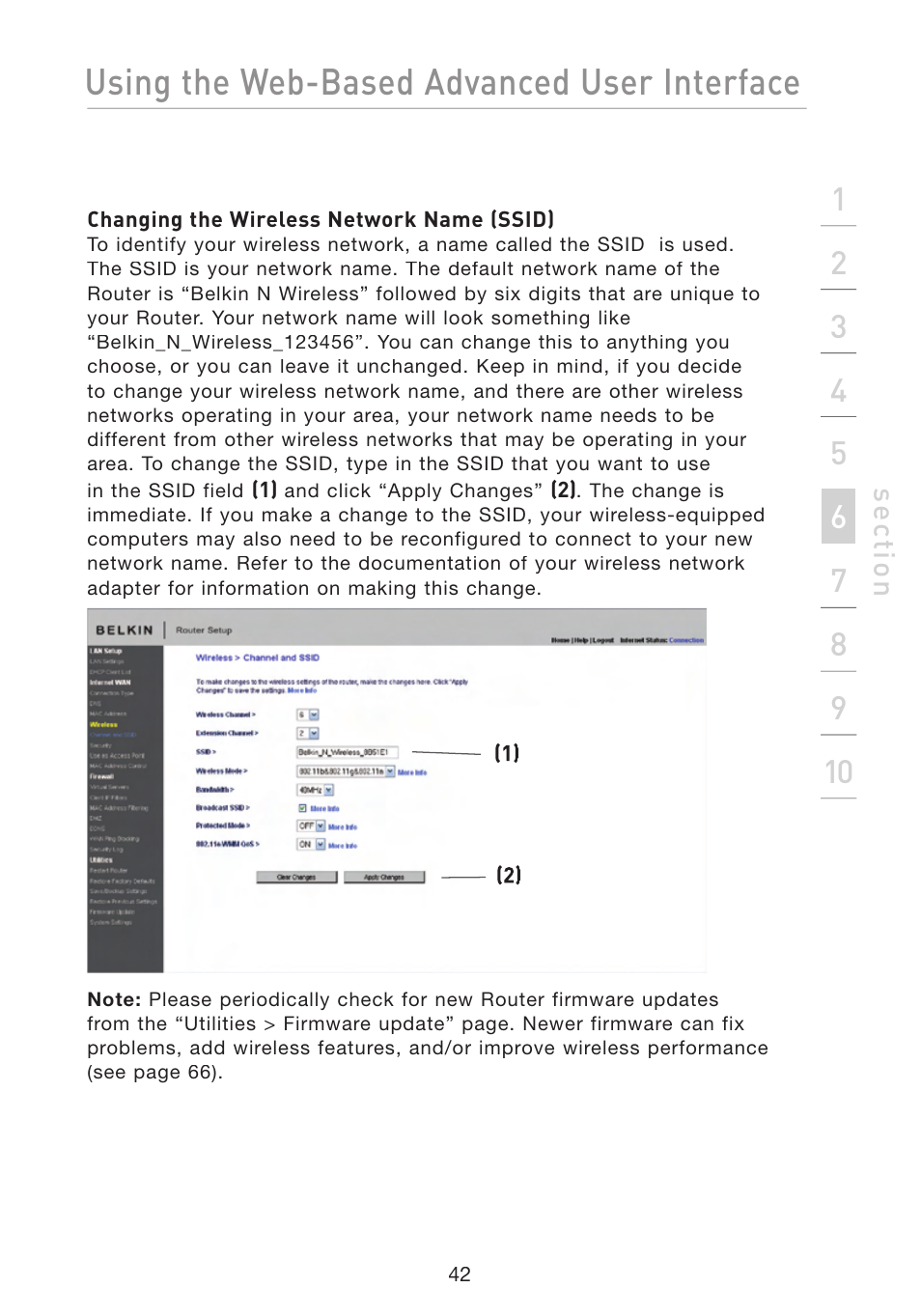 Using the web-based advanced user interface | Belkin F5D8233-4 User Manual | Page 45 / 104
