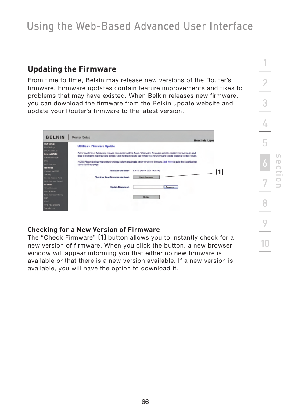 Using the web-based advanced user interface | Belkin F5D8233-4 User Manual | Page 69 / 104