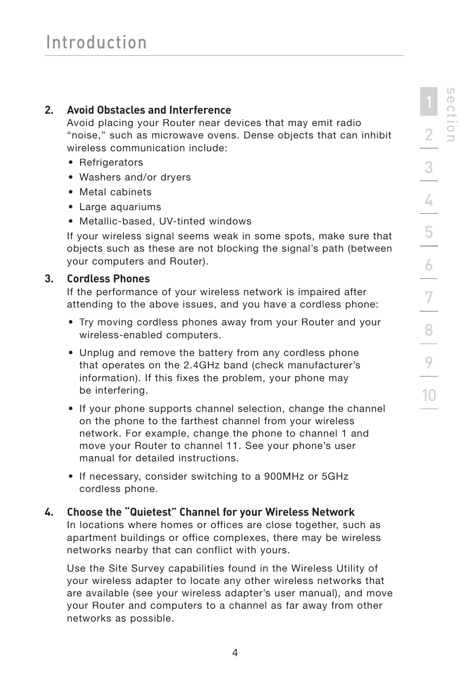 Introduction, Se ct io n | Belkin F5D8233-4 User Manual | Page 7 / 104