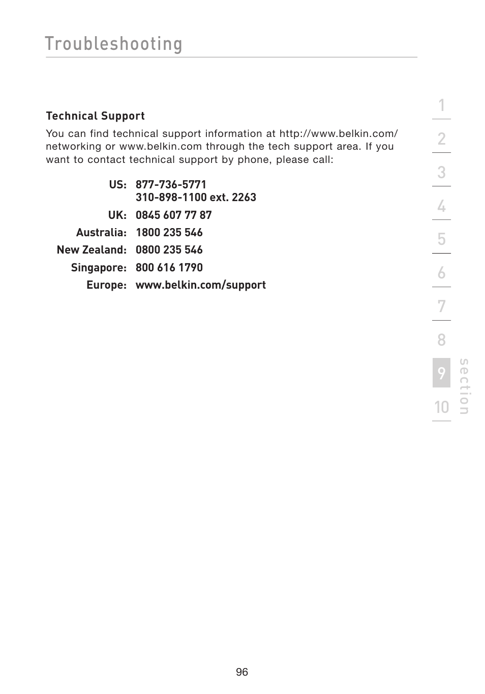 Troubleshooting | Belkin F5D8233-4 User Manual | Page 99 / 104