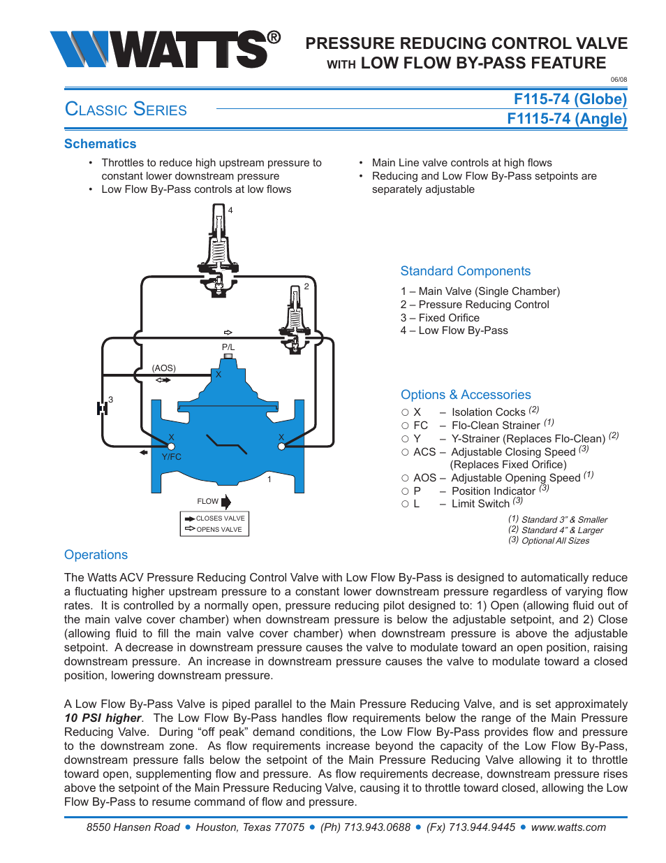 Watts F1115-74 User Manual | 7 pages