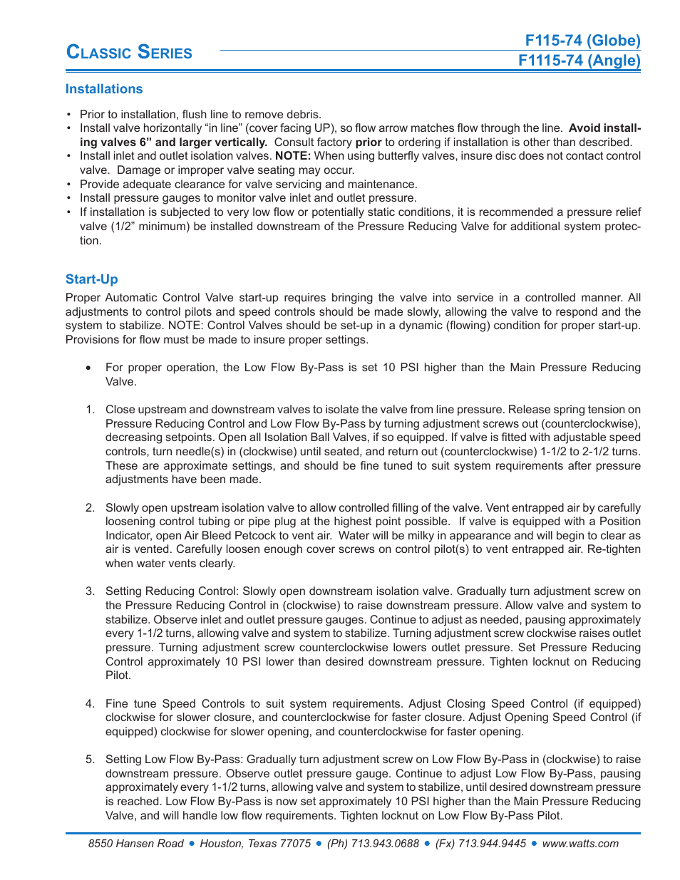 Watts F1115-74 User Manual | Page 6 / 7