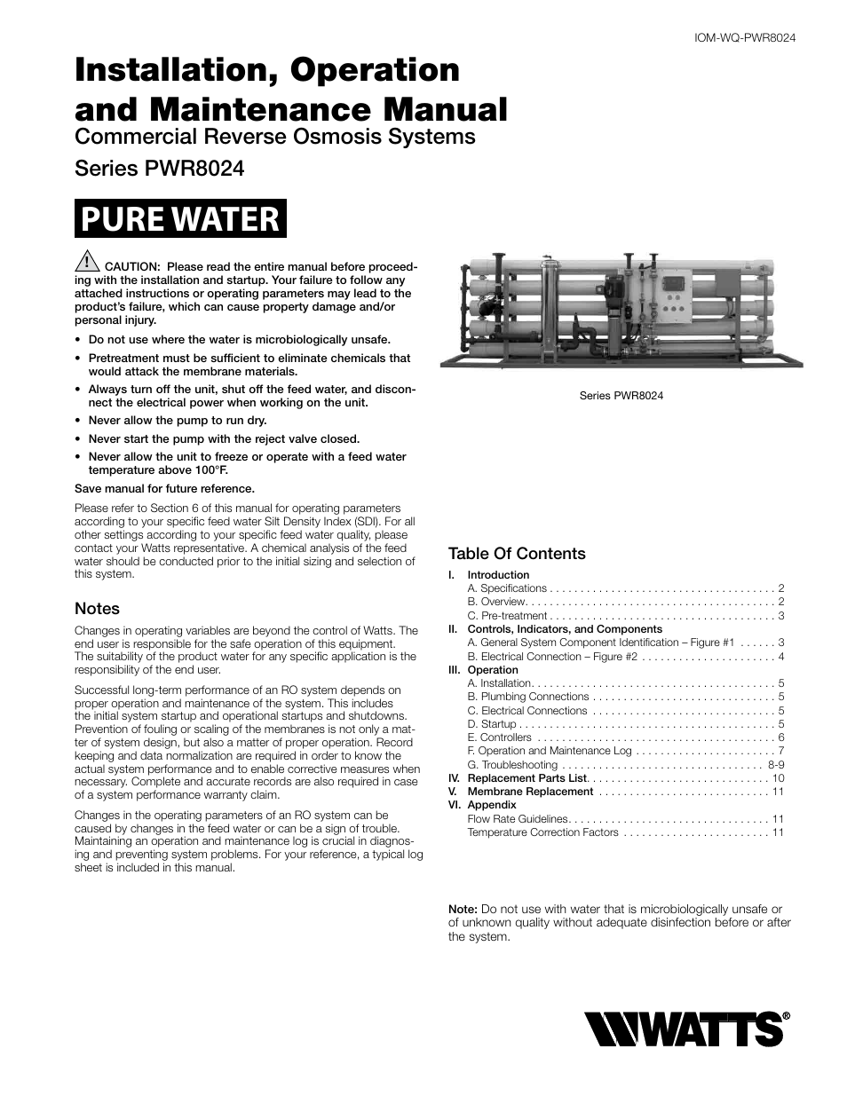 Watts PWR8024 User Manual | 12 pages