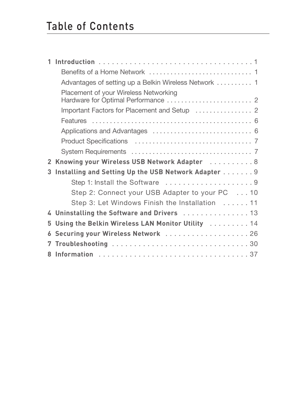 Belkin F5D7050 User Manual | Page 2 / 42